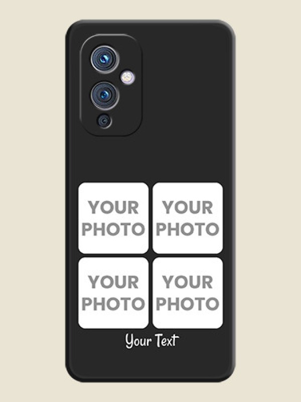 Custom Floral Art with 6 Image Holder on Photo on Space Black Soft Matte Mobile Case - Oneplus 9 5G - alternate view