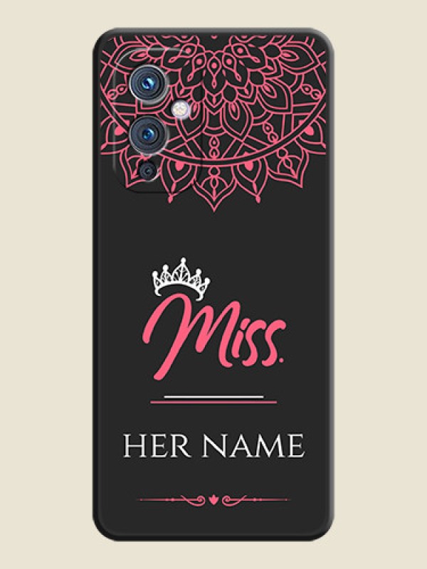 Custom Mrs Name with Floral Design on Space Black Personalized Soft Matte Phone Covers - Oneplus 9 5G - alternate view