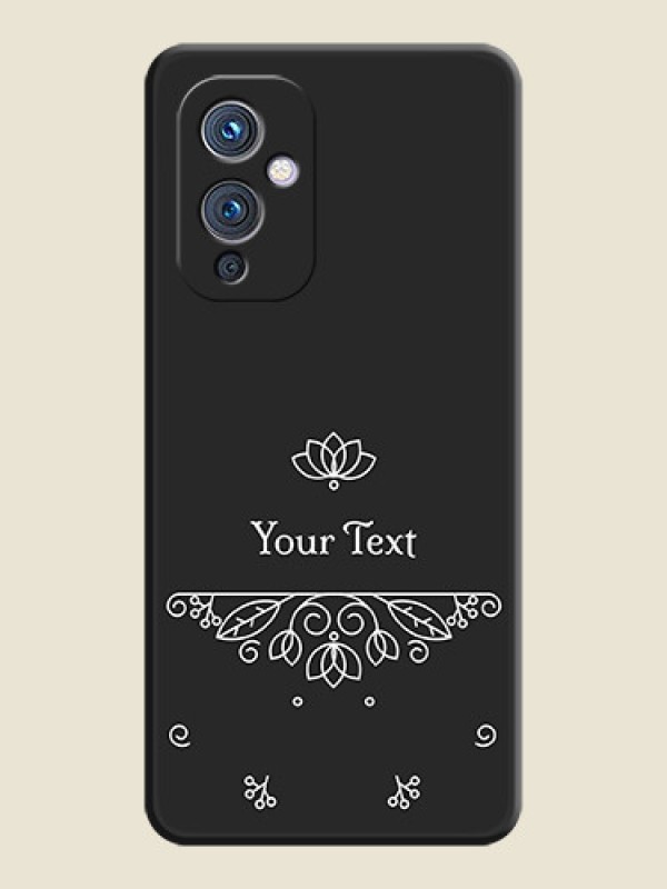 Custom Lotus Garden Custom Text On Space Black Personalized Soft Matte Phone Covers -Oneplus 9 5G - alternate view