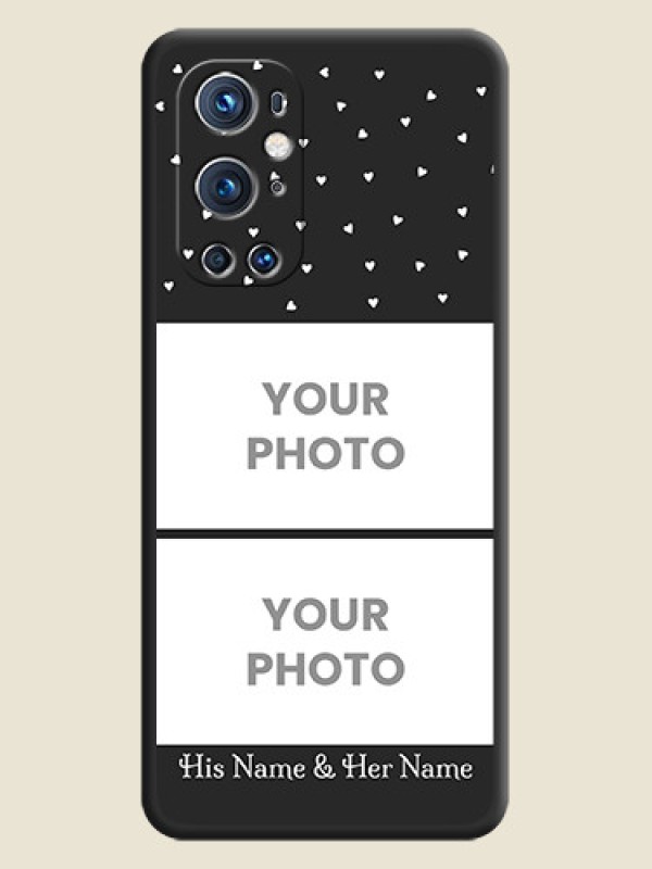 Custom Miniature Love Symbols with Name on Space Black Custom Soft Matte Back Cover - Oneplus 9 Pro 5G - alternate view