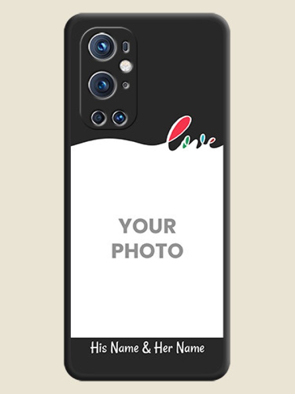 Custom Fall in Love Pattern with Picture on Photo on Space Black Soft Matte Mobile Case - Oneplus 9 Pro 5G - alternate view