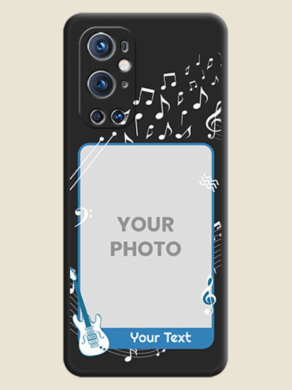 Custom Musical Theme Design with Text on Photo on Space Black Soft Matte Mobile Case - Oneplus 9 Pro 5G - alternate view