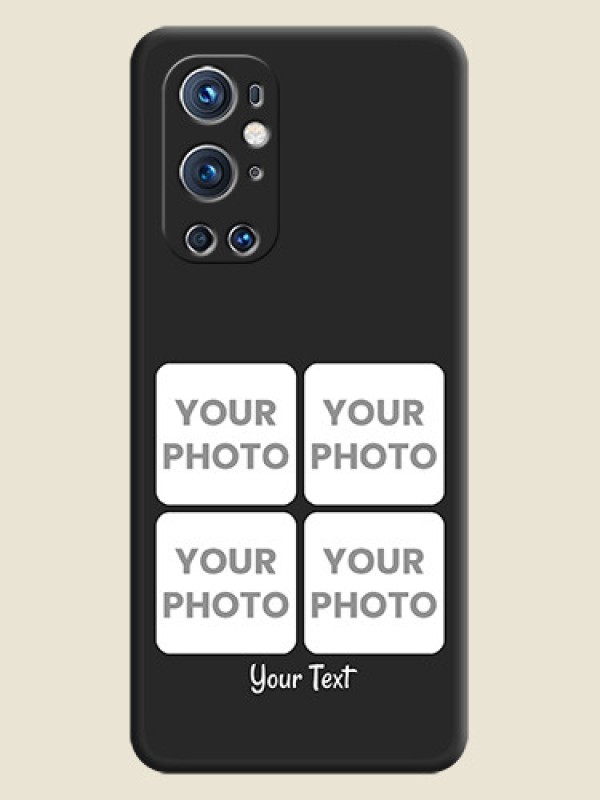 Custom Floral Art with 6 Image Holder on Photo on Space Black Soft Matte Mobile Case - Oneplus 9 Pro 5G - alternate view