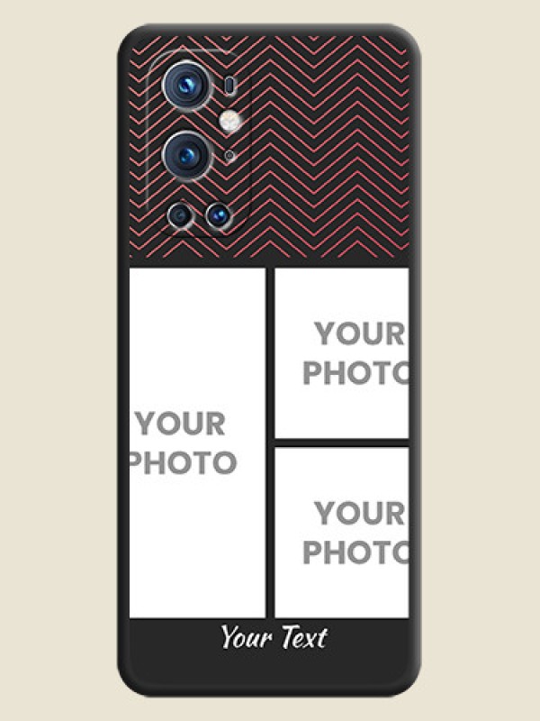Custom Wave Pattern with 3 Image Holder on Space Black Custom Soft Matte Back Cover - Oneplus 9 Pro 5G - alternate view