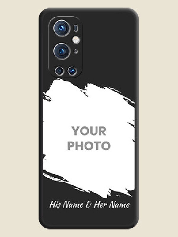 Custom Grunge Brush Strokes on Photo on Space Black Soft Matte Back Cover - Oneplus 9 Pro 5G - alternate view