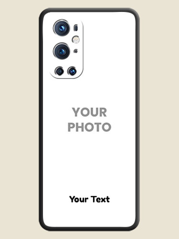 Custom Full Single Pic Upload With Text On Space Black Personalized Soft Matte Phone Covers -Oneplus 9 Pro 5G - alternate view