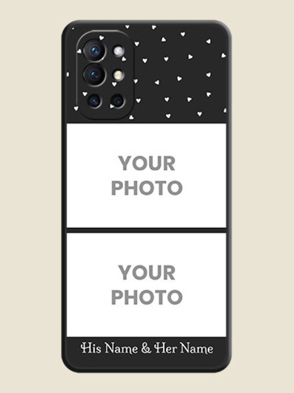 Custom Miniature Love Symbols with Name on Space Black Custom Soft Matte Back Cover - Oneplus 9R 5G - alternate view