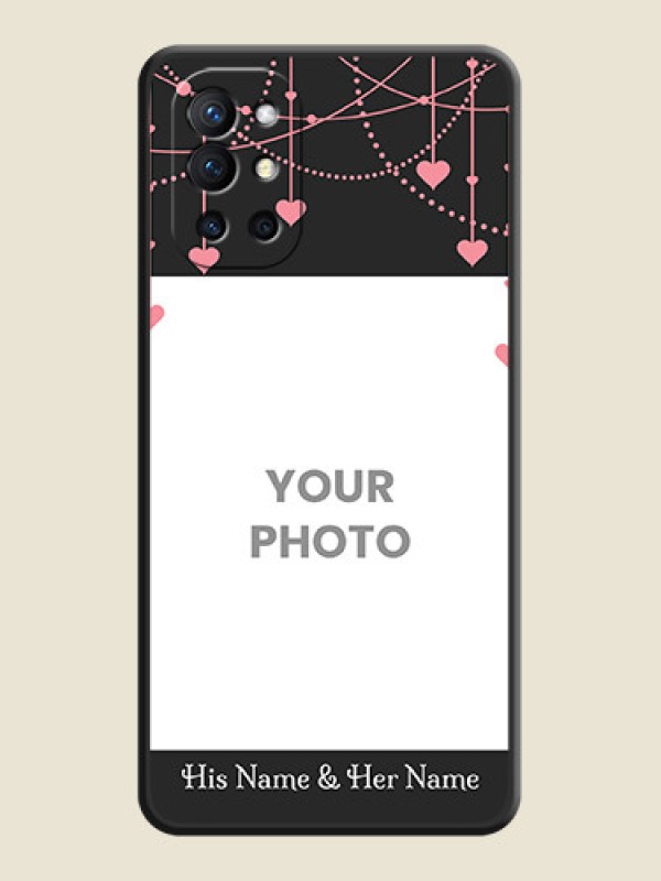 Custom Pink Love Hangings with Text on Space Black Custom Soft Matte Back Cover - Oneplus 9R 5G - alternate view