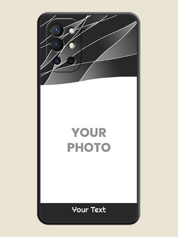 Custom Mixed Wave Lines on Photo on Space Black Soft Matte Mobile Cover - Oneplus 9R 5G - alternate view