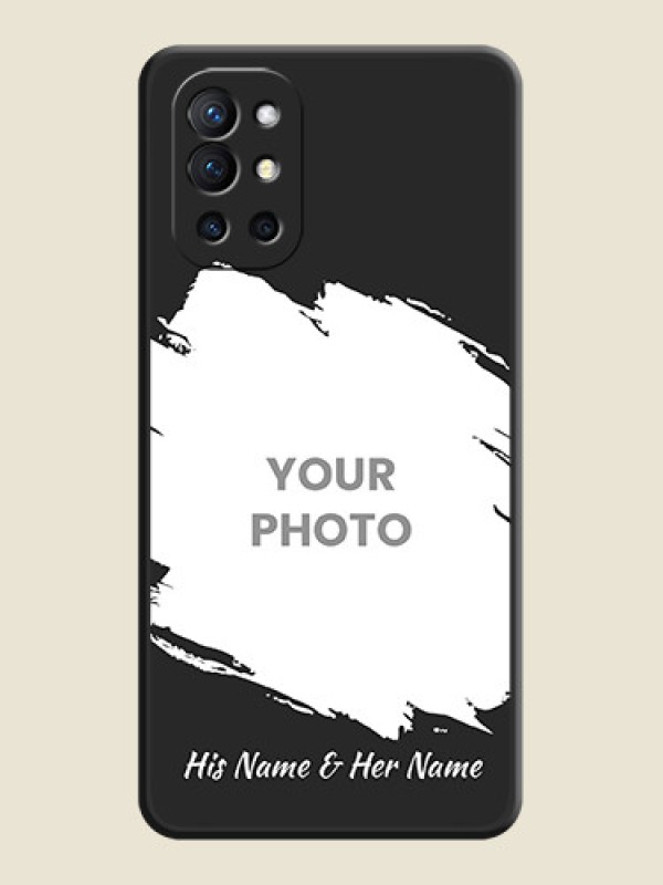 Custom Grunge Brush Strokes on Photo on Space Black Soft Matte Back Cover - Oneplus 9R 5G - alternate view