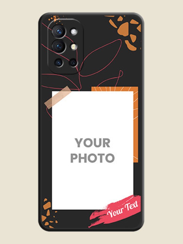 Custom Orange Photo Frame on Space Black Custom Soft Matte Phone Back Cover - Oneplus 9R 5G - alternate view