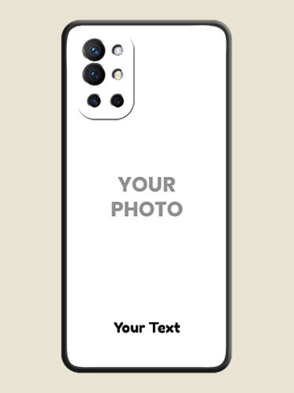 Custom Full Single Pic Upload With Text On Space Black Personalized Soft Matte Phone Covers -Oneplus 9R 5G - alternate view