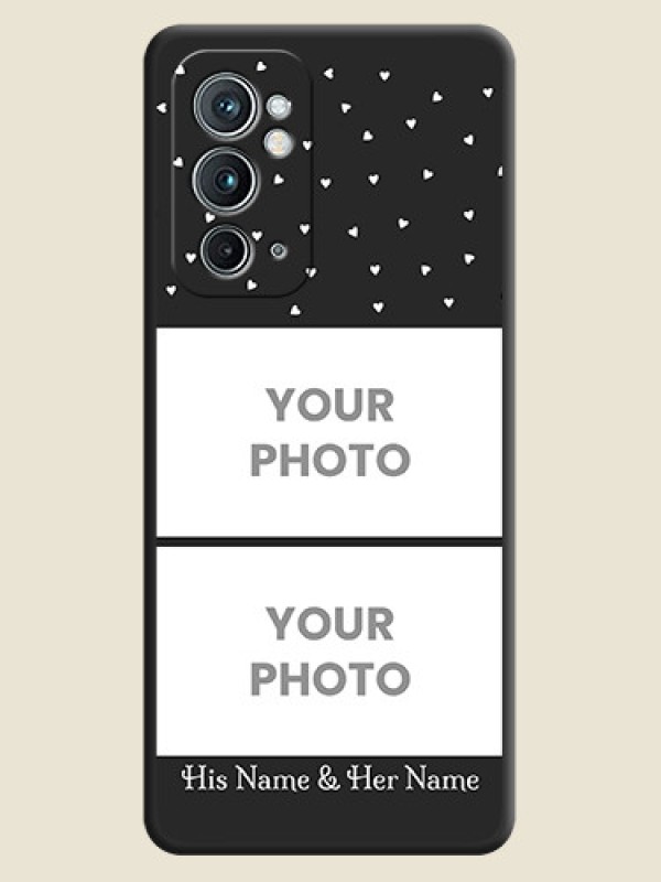 Custom Miniature Love Symbols with Name on Space Black Custom Soft Matte Back Cover - OnePlus 9RT 5G - alternate view