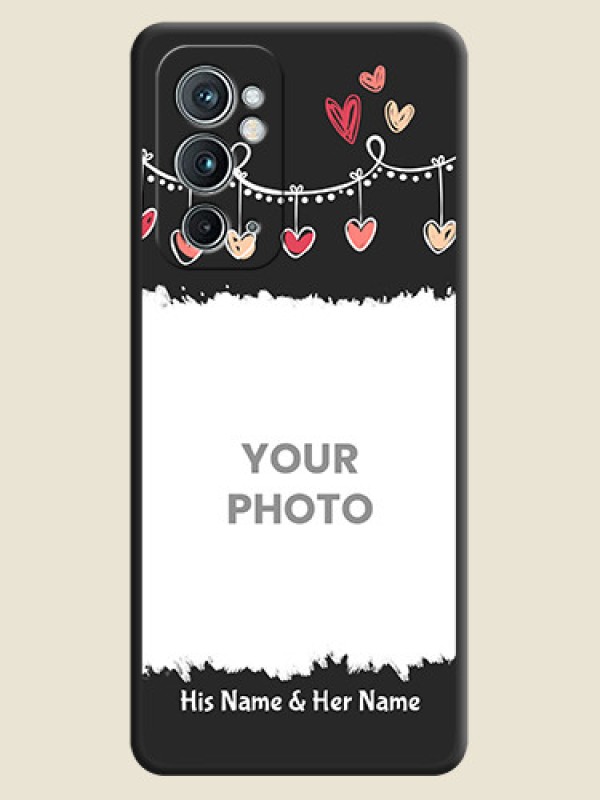 Custom Pink Love Hangings with Name on Space Black Custom Soft Matte Phone Cases - OnePlus 9RT 5G - alternate view