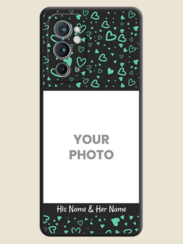 Custom Sea Green Indefinite Love Pattern on Photo on Space Black Soft Matte Mobile Cover - OnePlus 9RT 5G - alternate view