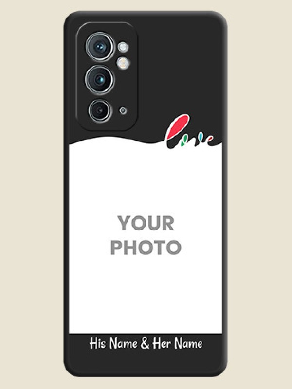 Custom Fall in Love Pattern with Picture on Photo on Space Black Soft Matte Mobile Case - OnePlus 9RT 5G - alternate view