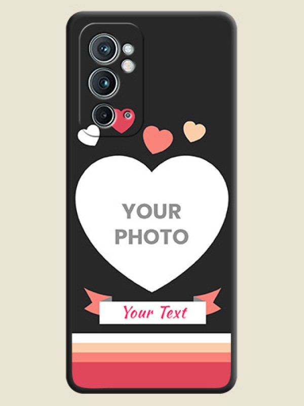 Custom Love Shaped Photo with Colorful Stripes on Personalised Space Black Soft Matte Cases - OnePlus 9RT 5G - alternate view