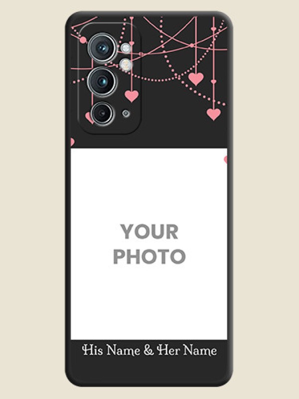 Custom Pink Love Hangings with Text on Space Black Custom Soft Matte Back Cover - OnePlus 9RT 5G - alternate view