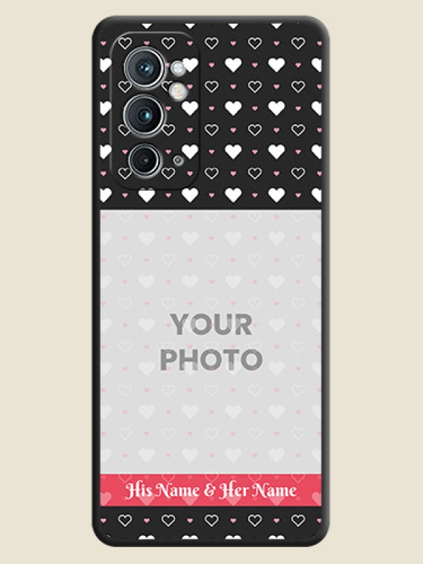 Custom White Color Love Symbols with Text Design on Photo on Space Black Soft Matte Phone Cover - OnePlus 9RT 5G - alternate view