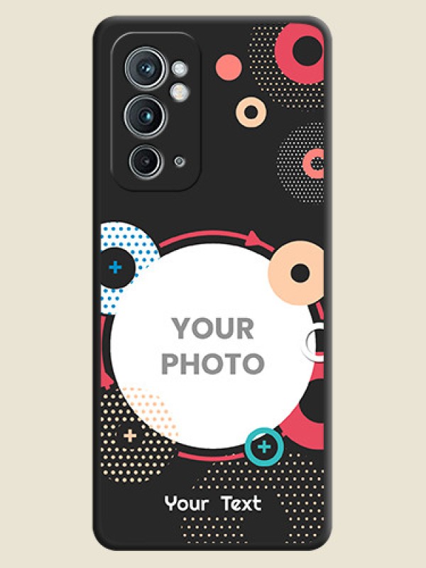 Custom Multicoloured Round Image on Personalised Space Black Soft Matte Cases - OnePlus 9RT 5G - alternate view