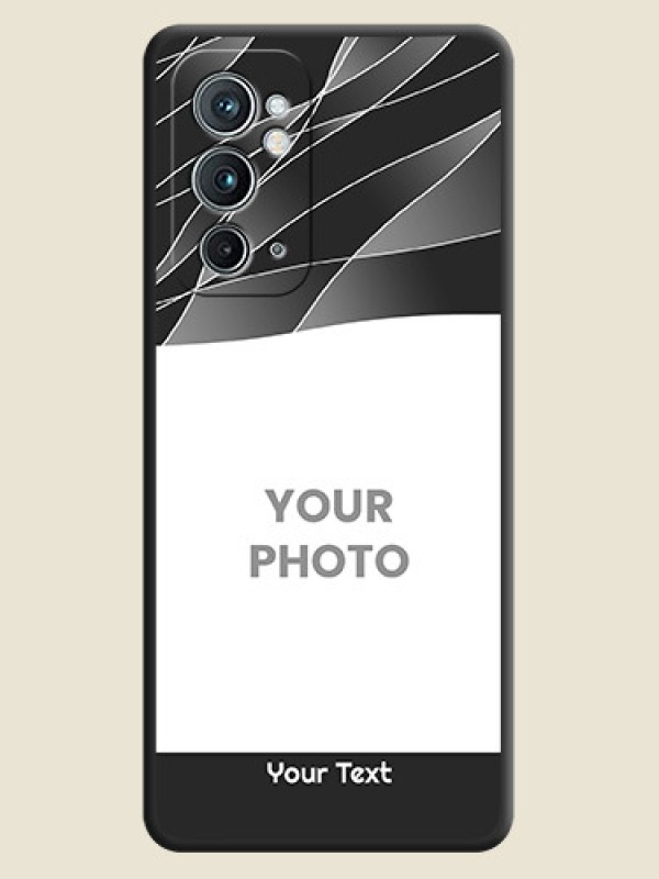 Custom Mixed Wave Lines on Photo on Space Black Soft Matte Mobile Cover - OnePlus 9RT 5G - alternate view