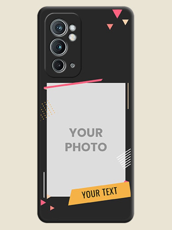 Custom Photo Frame with Triangle Small Dots on Photo on Space Black Soft Matte Back Cover - OnePlus 9RT 5G - alternate view