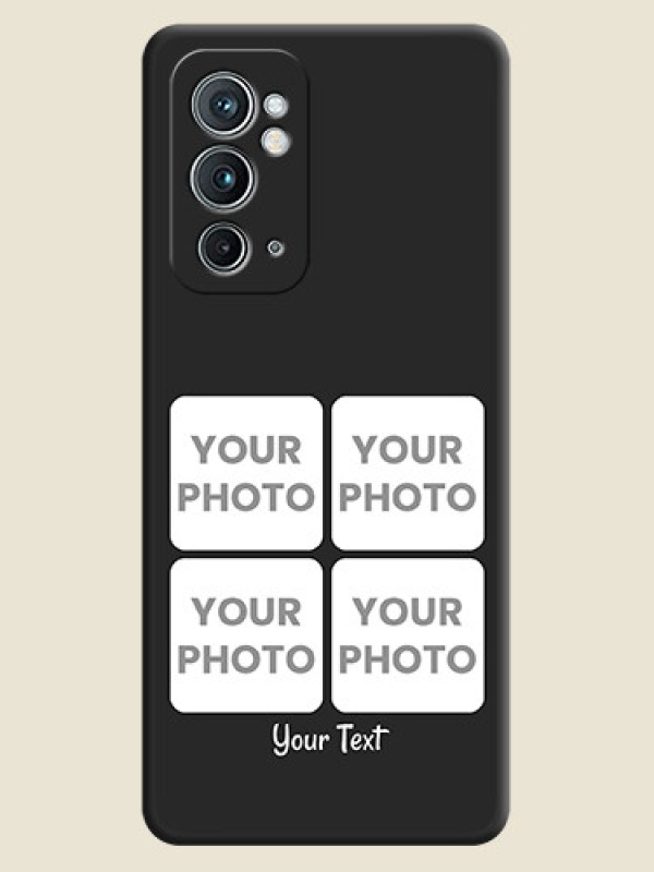 Custom Floral Art with 6 Image Holder on Photo on Space Black Soft Matte Mobile Case - OnePlus 9RT 5G - alternate view
