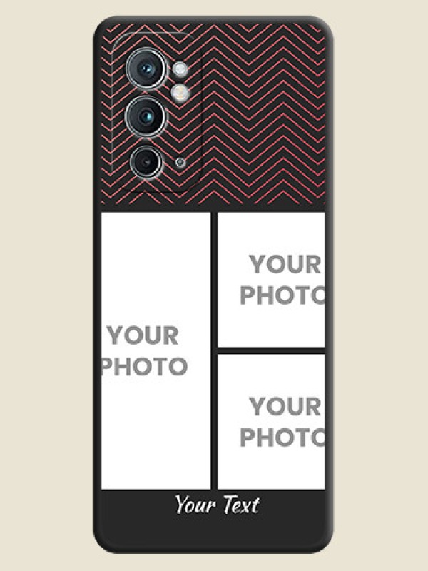 Custom Wave Pattern with 3 Image Holder on Space Black Custom Soft Matte Back Cover - OnePlus 9RT 5G - alternate view