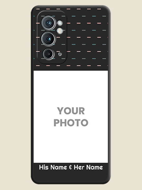 Custom Line Pattern Design with Text on Space Black Custom Soft Matte Phone Back Cover - OnePlus 9RT 5G - alternate view