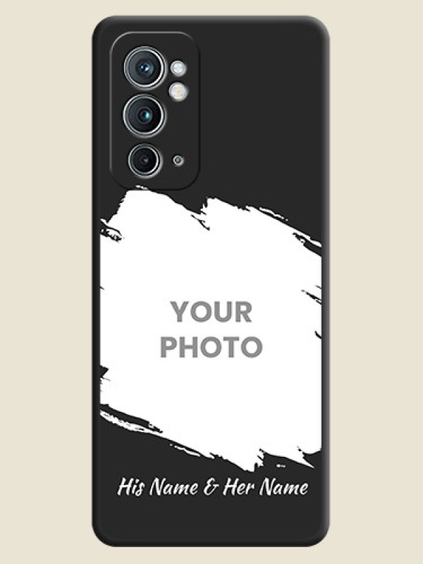 Custom Grunge Brush Strokes on Photo on Space Black Soft Matte Back Cover - OnePlus 9RT 5G - alternate view