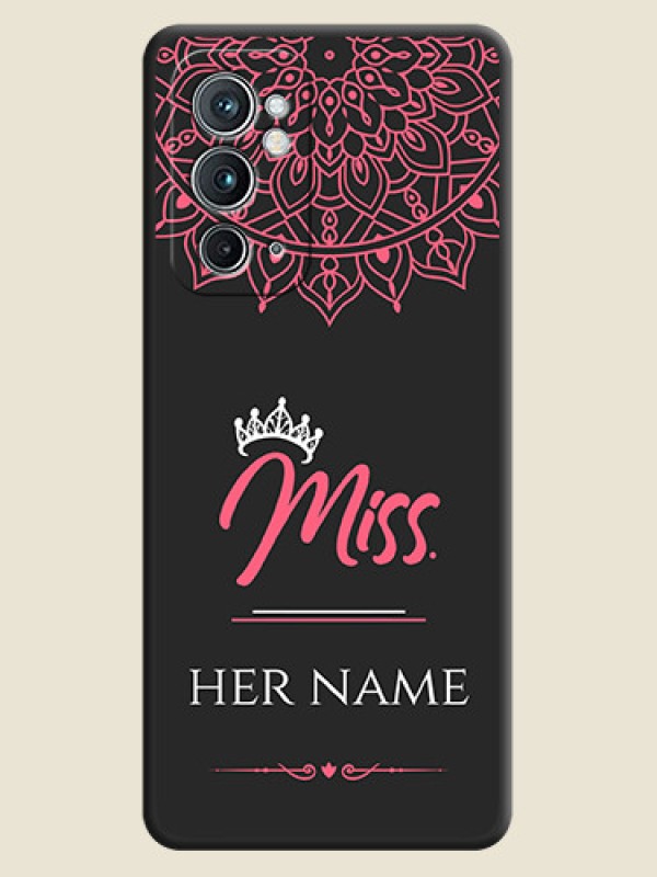 Custom Mrs Name with Floral Design on Space Black Personalized Soft Matte Phone Covers - OnePlus 9RT 5G - alternate view