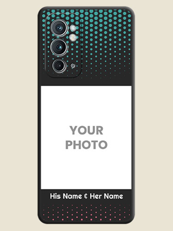 Custom Faded Dots with Grunge Photo Frame and Text on Space Black Custom Soft Matte Phone Cases - OnePlus 9RT 5G - alternate view
