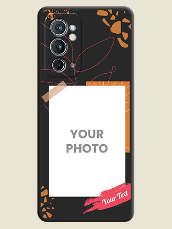 Custom Orange Photo Frame on Space Black Custom Soft Matte Phone Back Cover - OnePlus 9RT 5G - alternate view