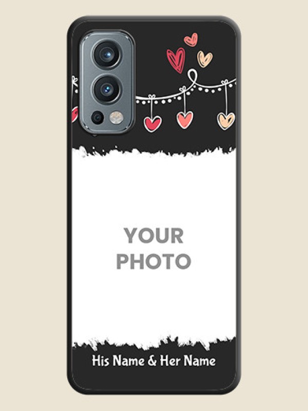 Custom Pink Love Hangings with Name on Space Black Custom Soft Matte Phone Cases - OnePlus Nord 2 5G - alternate view
