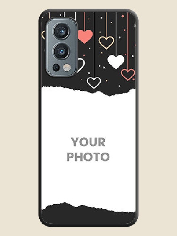 Custom Love Hangings with Splash Wave Picture on Space Black Custom Soft Matte Phone Back Cover - OnePlus Nord 2 5G - alternate view