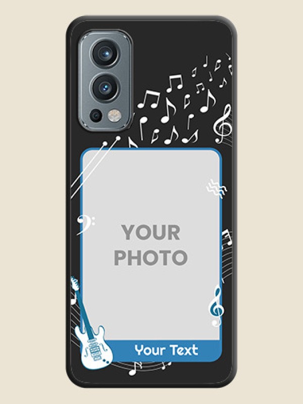 Custom Musical Theme Design with Text on Photo on Space Black Soft Matte Mobile Case - OnePlus Nord 2 5G - alternate view