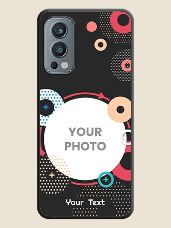 Custom Multicoloured Round Image on Personalised Space Black Soft Matte Cases - OnePlus Nord 2 5G - alternate view