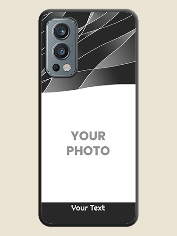 Custom Mixed Wave Lines on Photo on Space Black Soft Matte Mobile Cover - OnePlus Nord 2 5G - alternate view