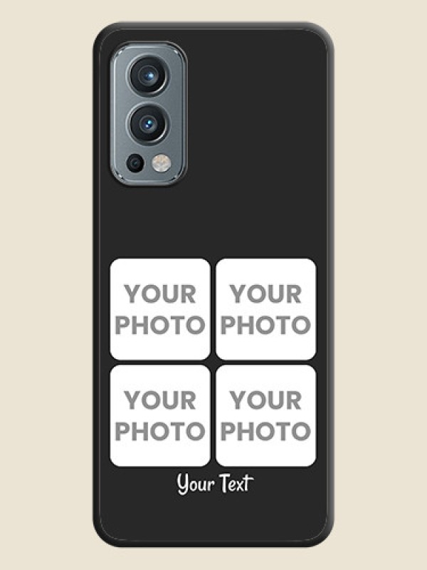 Custom Floral Art with 6 Image Holder on Photo on Space Black Soft Matte Mobile Case - OnePlus Nord 2 5G - alternate view