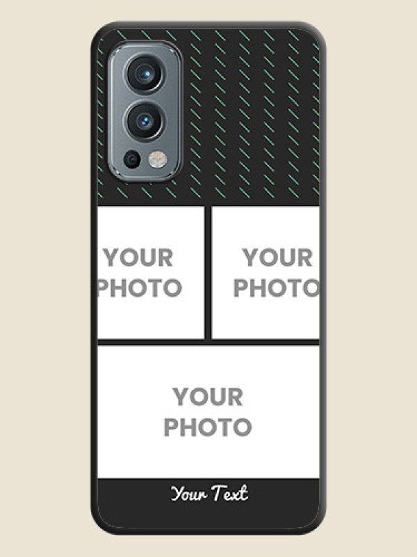 Custom Cross Dotted Pattern with 2 Image Holder  on Personalised Space Black Soft Matte Cases - OnePlus Nord 2 5G - alternate view
