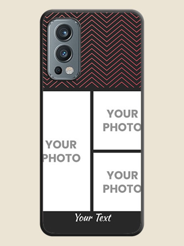 Custom Wave Pattern with 3 Image Holder on Space Black Custom Soft Matte Back Cover - OnePlus Nord 2 5G - alternate view