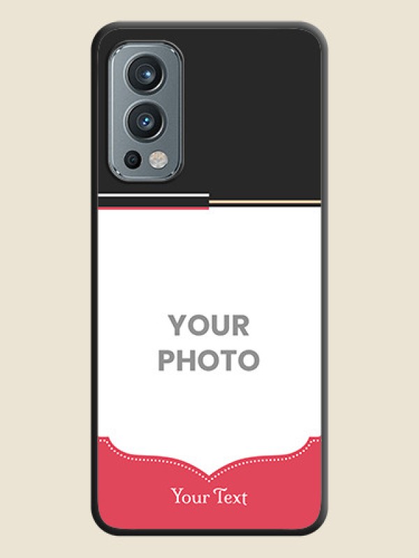 Custom Classic Plain Design with Name on Photo on Space Black Soft Matte Phone Cover - OnePlus Nord 2 5G - alternate view