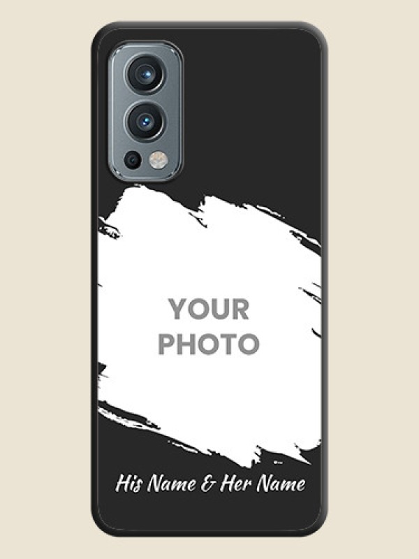 Custom Grunge Brush Strokes on Photo on Space Black Soft Matte Back Cover - OnePlus Nord 2 5G - alternate view
