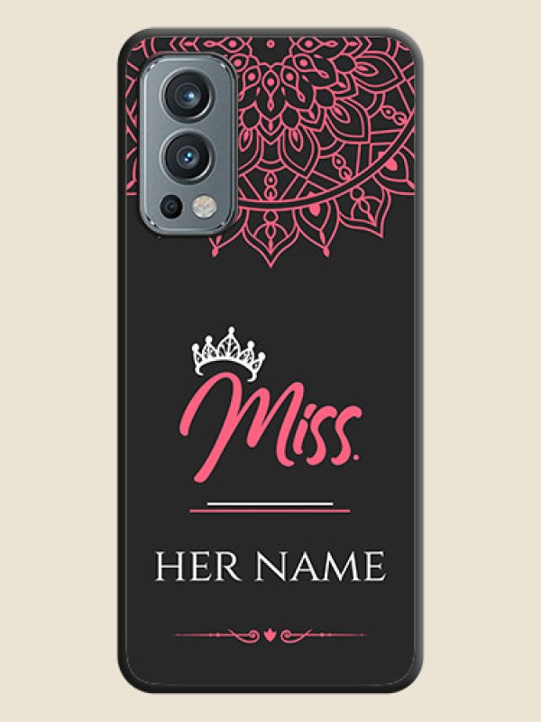 Custom Mrs Name with Floral Design on Space Black Personalized Soft Matte Phone Covers - OnePlus Nord 2 5G - alternate view