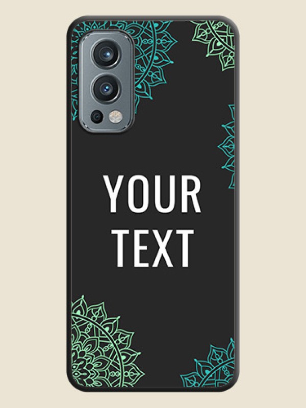 Custom Your Name with Floral Design on Space Black Custom Soft Matte Back Cover - OnePlus Nord 2 5G - alternate view