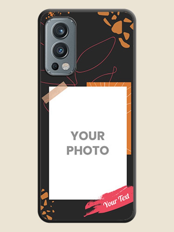 Custom Orange Photo Frame on Space Black Custom Soft Matte Phone Back Cover - OnePlus Nord 2 5G - alternate view