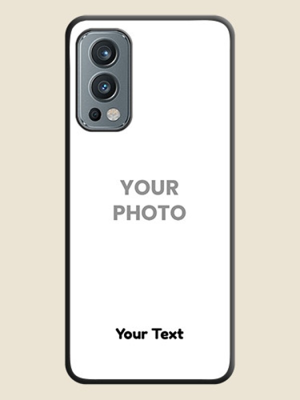 Custom Full Single Pic Upload With Text On Space Black Personalized Soft Matte Phone Covers -Oneplus Nord 2 5G - alternate view