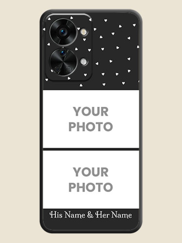Custom Miniature Love Symbols with Name on Space Black Custom Soft Matte Back Cover - OnePlus Nord 2T 5G - alternate view