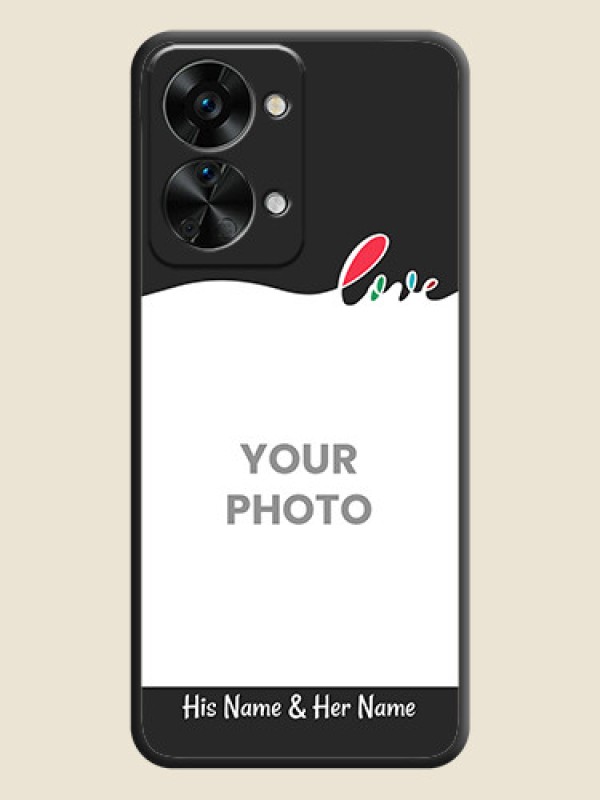 Custom Fall in Love Pattern with Picture on Photo on Space Black Soft Matte Mobile Case - OnePlus Nord 2T 5G - alternate view