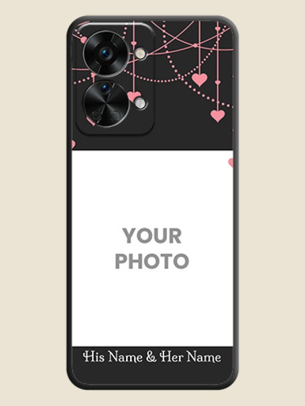 Custom Pink Love Hangings with Text on Space Black Custom Soft Matte Back Cover - OnePlus Nord 2T 5G - alternate view